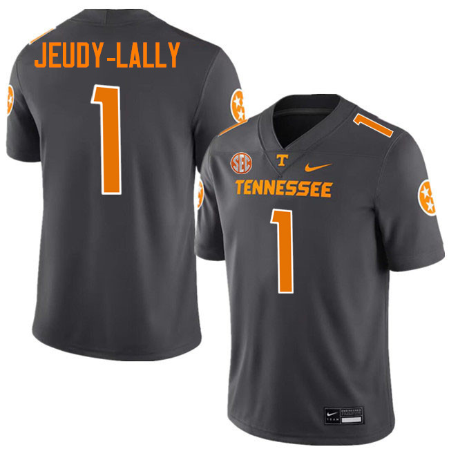 Gabe Jeudy-Lally Tennessee Jersey,Tennessee Volunteers #1 Gabe Jeudy-Lally College Jersey-Smoke Grey